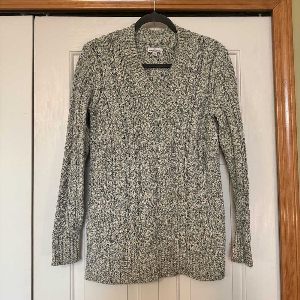 LL‎ Bean Cotton Fisherman V Neck Sweater
